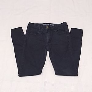 AE Black Sateen Super Super Stretch Jeggings